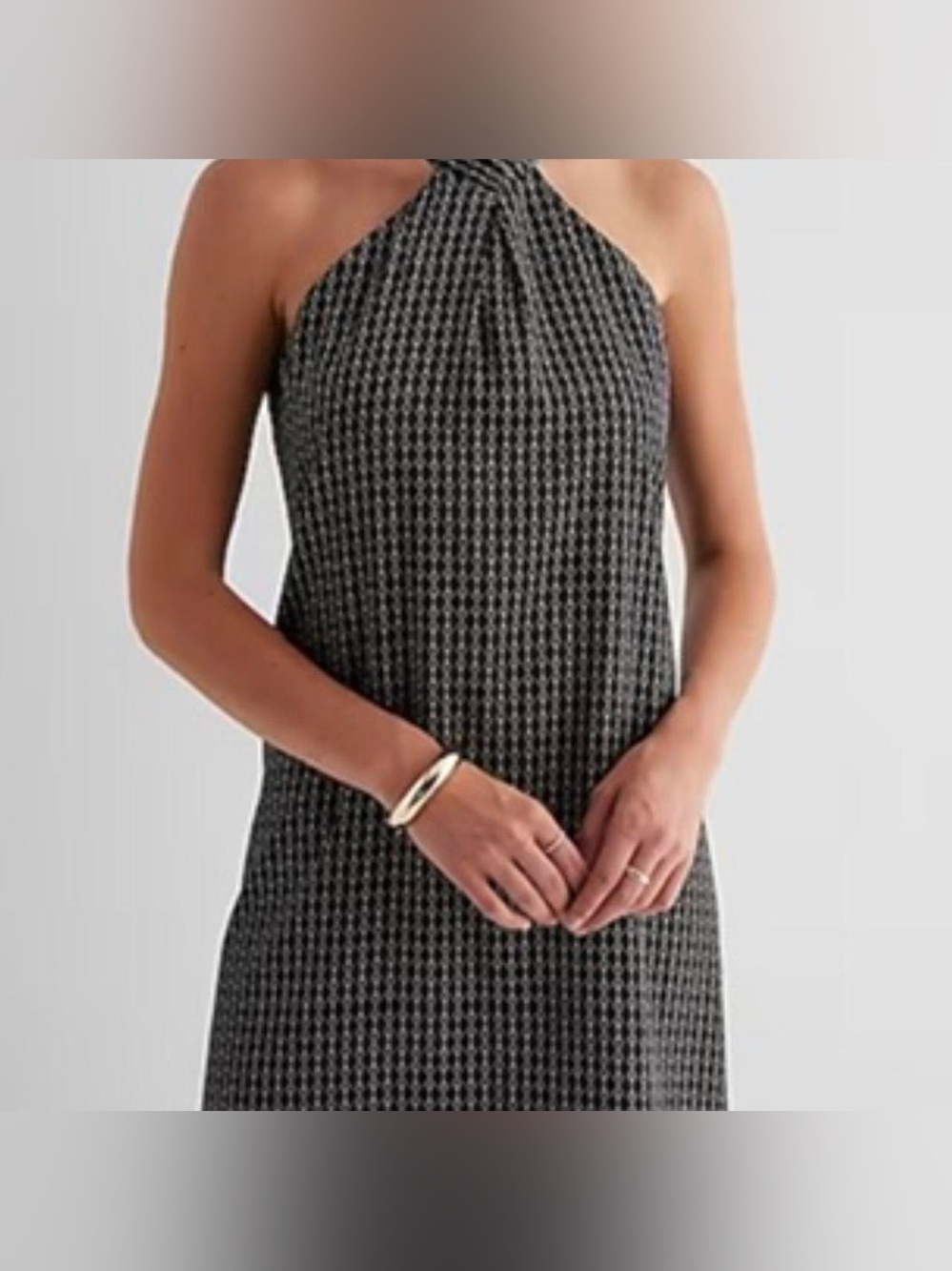 Women’s XL EXPRESS black & white halter dress